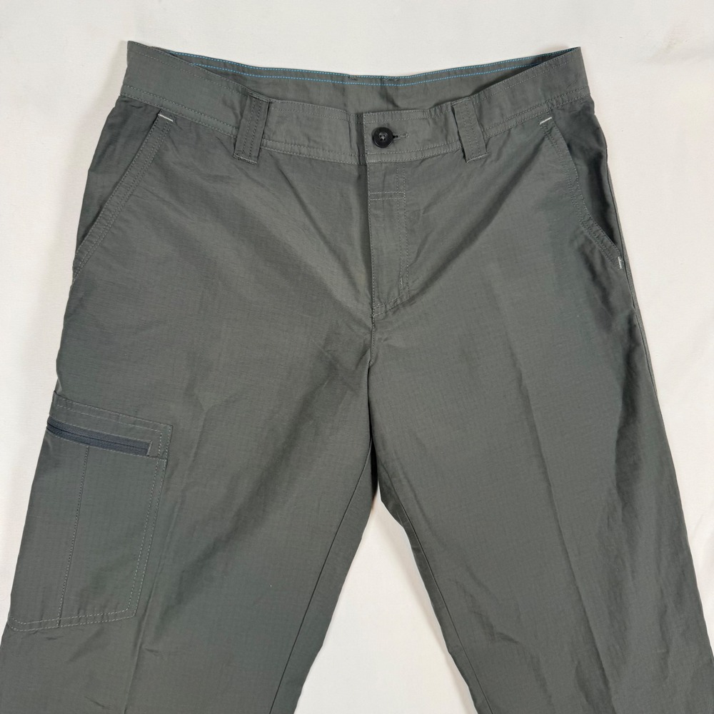 Columbia Mens Gray Ripstop Cargo Hiking Pants 34x32 Outdoor Lightweight Techwear